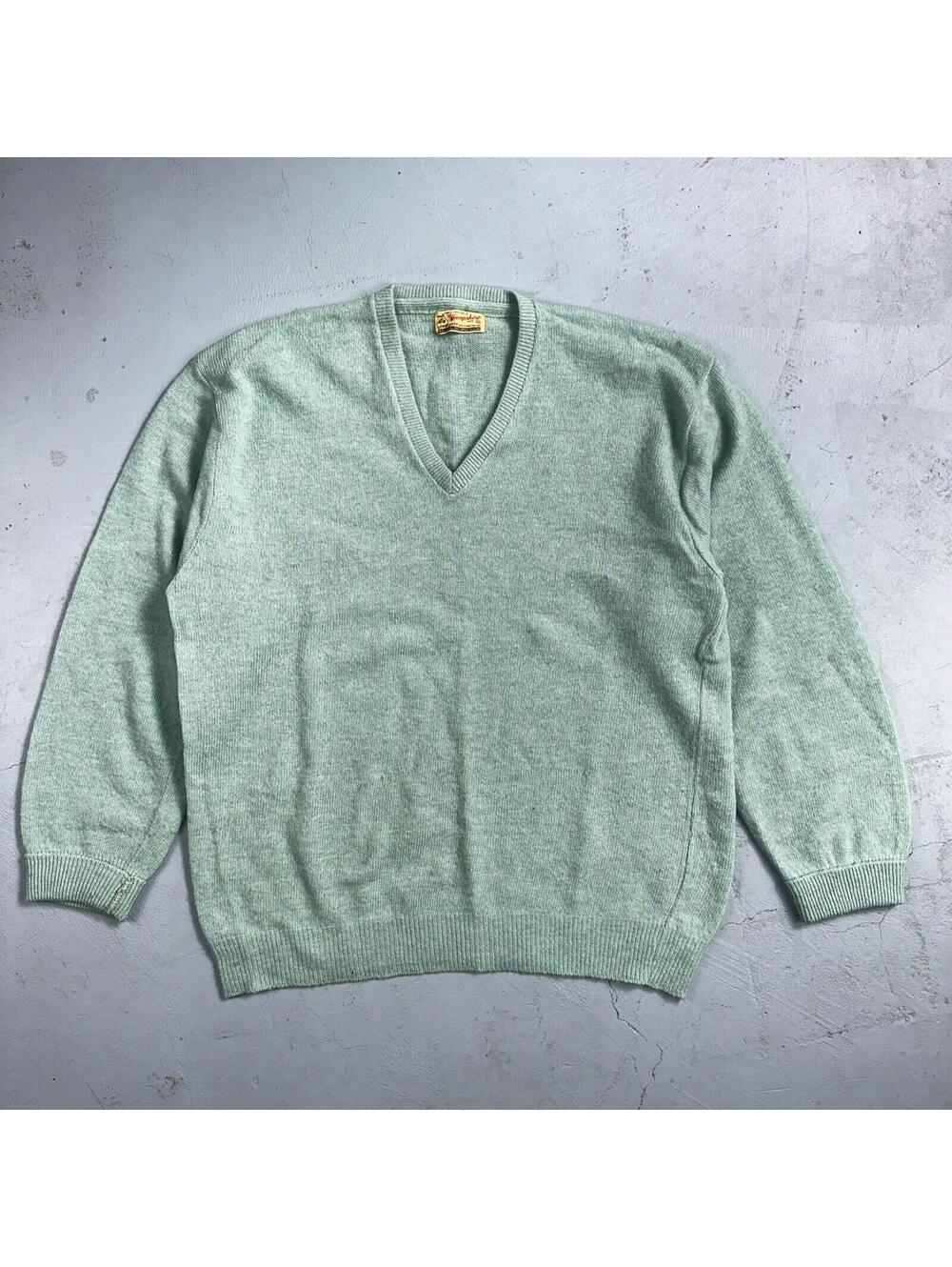 Lord Jeff Hampshire VTG 50s Knit XL Teal Green 1950s 60s Rockabilly Wool